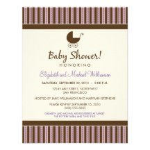 Invitation à la mode de baby shower de rayures (li