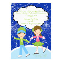 Invitation adorable d'anniversaire de patinage de 