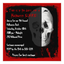Invitation adulte de partie de Halloween de crâne 