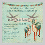 Invitation ambre et azurée de bébé de cerfs commun invitations