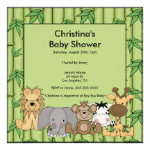 Invitation animale de baby shower de jungle