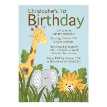 Invitation animale de fête d'anniversaire d'enfant