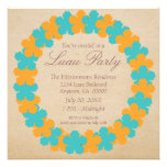 Invitation, Aqua et orange hawaïens de partie de L