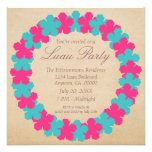 Invitation, Aqua et rose hawaïens de partie de Lei