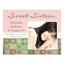 Invitation Artsy de sweet sixteen de rose et de ve