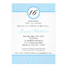 invitation blanche bleue d'anniversaire de point d