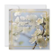 Invitation blanche de carré de fleur