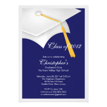 Invitation blanche de fête de remise des diplômes 
