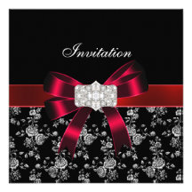 Invitation blanche rouge noire d'arc de bijou de d