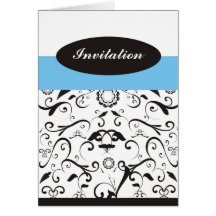 Invitation - bleu de corail noir carte