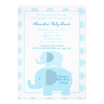 Invitation bleue de baby shower des éléphants 5x7  invitations