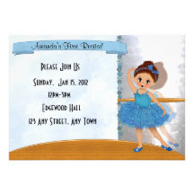 Invitation bleue de ballerine