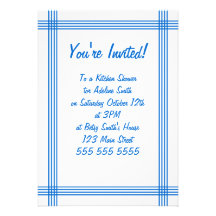 Invitation bleue de cuisine