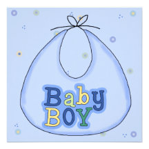 Invitation bleue de douche de bébé de bavoir