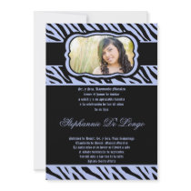 invitation bleue de Quinceanera d'impression du zè