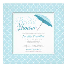 Invitation bleue nuptiale de douche de parapluie