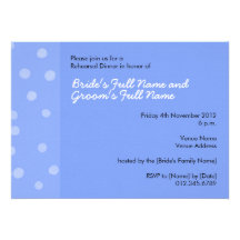 Invitation bleue peinte de dîner de répétition de 