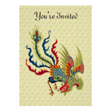 Invitation chinoise de conception d'art de coq