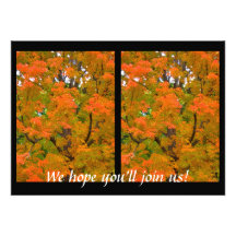 Invitation colorée d'arbres de chute