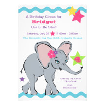 Invitation colorée lumineuse d'étoile d'éléphant d