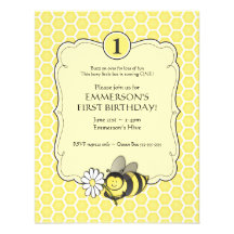 Invitation d'anniversaire d'abeille de miel
