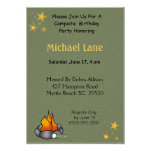 Invitation d'anniversaire de camping