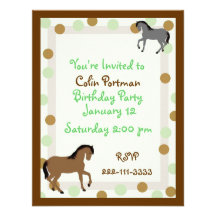Invitation d'anniversaire de chevaux