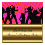 Invitation d'anniversaire de disco de Quinceañera