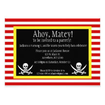 Invitation d'anniversaire de jolly roger de pirate
