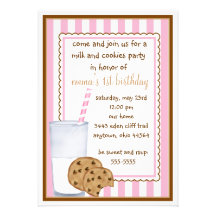 Invitation d'anniversaire de lait et de biscuits
