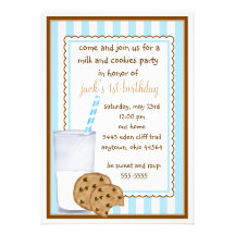 Invitation d'anniversaire de lait et de biscuits