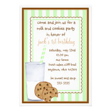 Invitation d'anniversaire de lait et de biscuits
