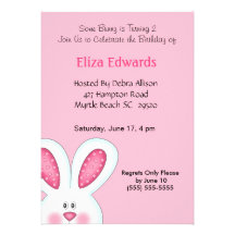 Invitation d'anniversaire de lapin