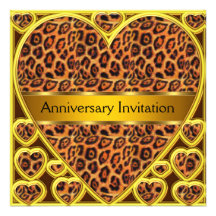 Invitation d'anniversaire de mariage de léopard d'