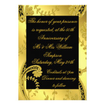 Invitation d'anniversaire de mariage d'or