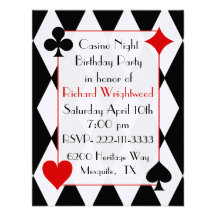 Invitation d'anniversaire de nuit de casino