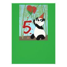 Invitation d'anniversaire de panda cinquième