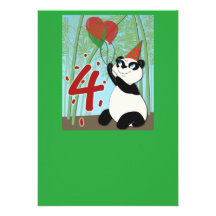 Invitation d'anniversaire de panda quatrième
