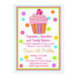 Invitation d'anniversaire de petit gâteau de sucre