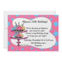 Invitation d'anniversaire de petits gâteaux
