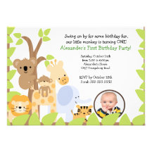Invitation d'anniversaire de photo de safari de ju