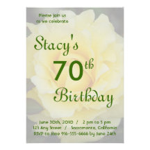 Invitation d'anniversaire de rose jaune