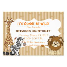Invitation d'anniversaire de safari de jungle