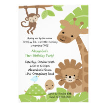 Invitation d'anniversaire de safari de jungle