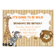 Invitation d'anniversaire de safari de jungle