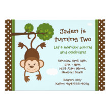 Invitation d'anniversaire de singe