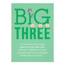 Invitation d'anniversaire de trois petits porcs tr