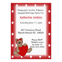 Invitation d'anniversaire d'ours d'enfants