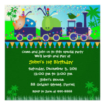 Invitation d'anniversaire : train mignon de 019B A