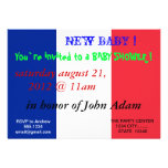 Invitation de baby shower avec le drapeau de la Fr